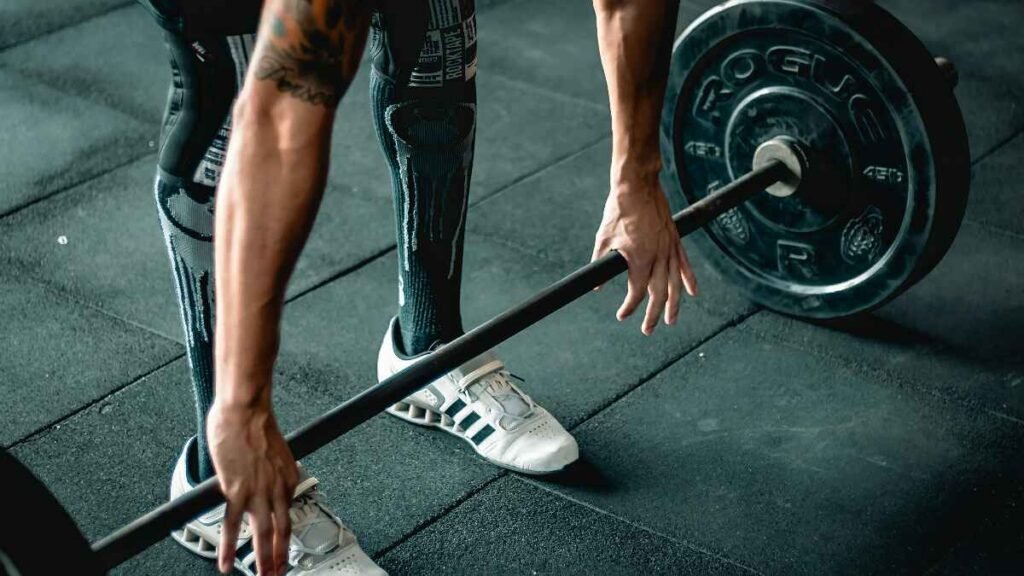 Man doing morning exercise to boost energy and focus
