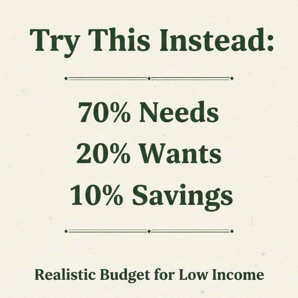 Graphic suggesting the modified 70/20/10 budget rule as a realistic alternative